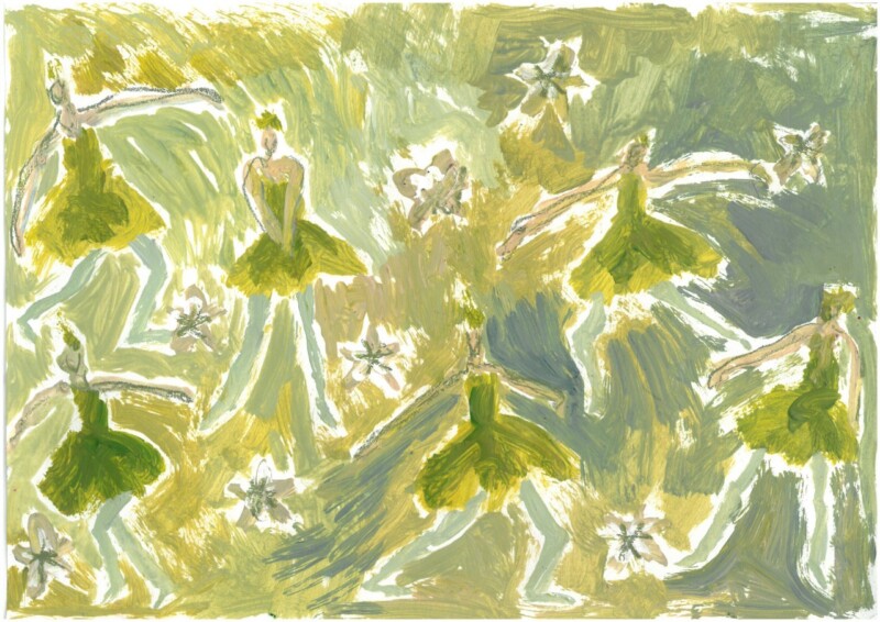 abstract illustration of ballet dancers